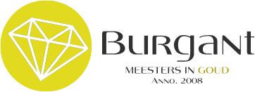 Logo Burgant met ondertekst meesters in goud